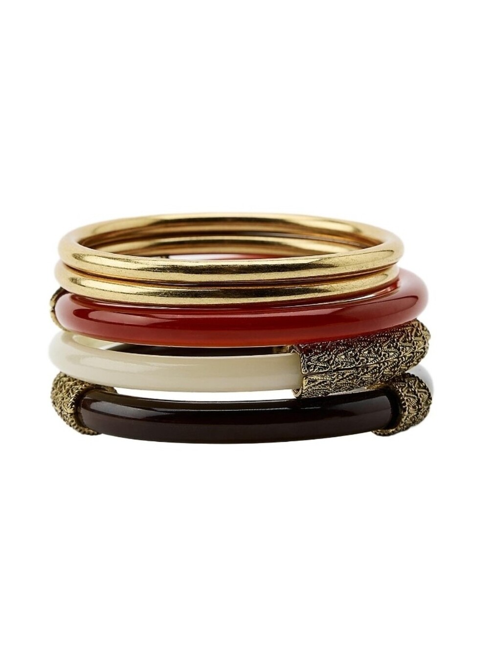 ZARA 5 Pack Assorted Rigid Bracelets Statement Bangle Set